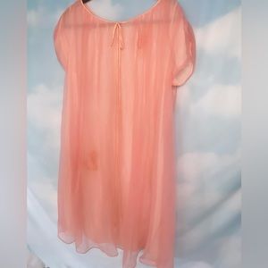 1950s peach pink nightgown slip dress